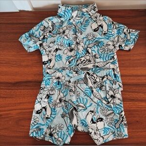 Marvel Boy Spider-Man 2 Piece Blue and White Hawaiian Short & Short Set! 2T